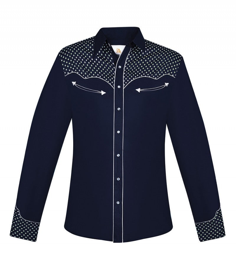rockabilly dress shirt Floral Embroidered Rockabilly Shirt - Crimson