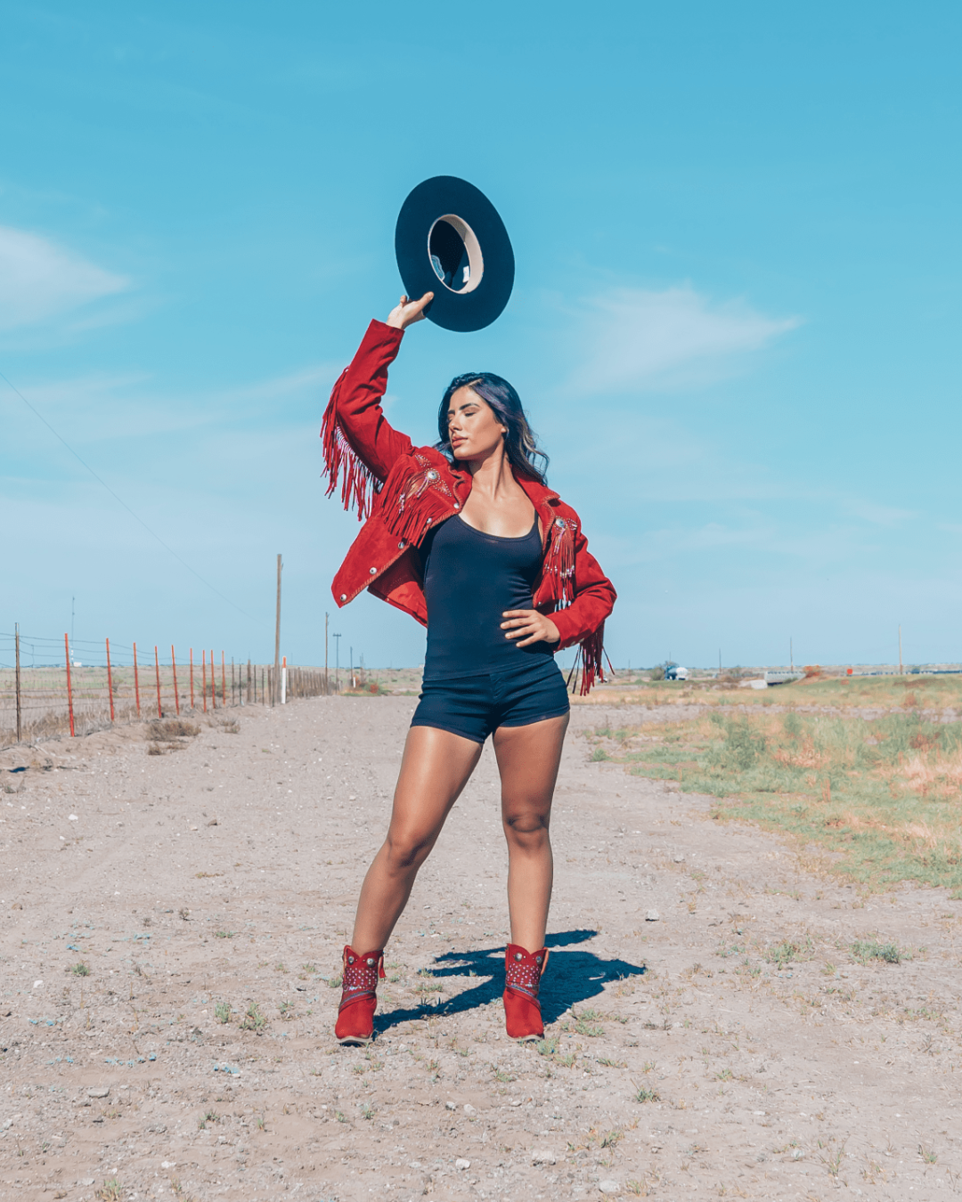 red dress with cowgirl boots Bandida Western Boots