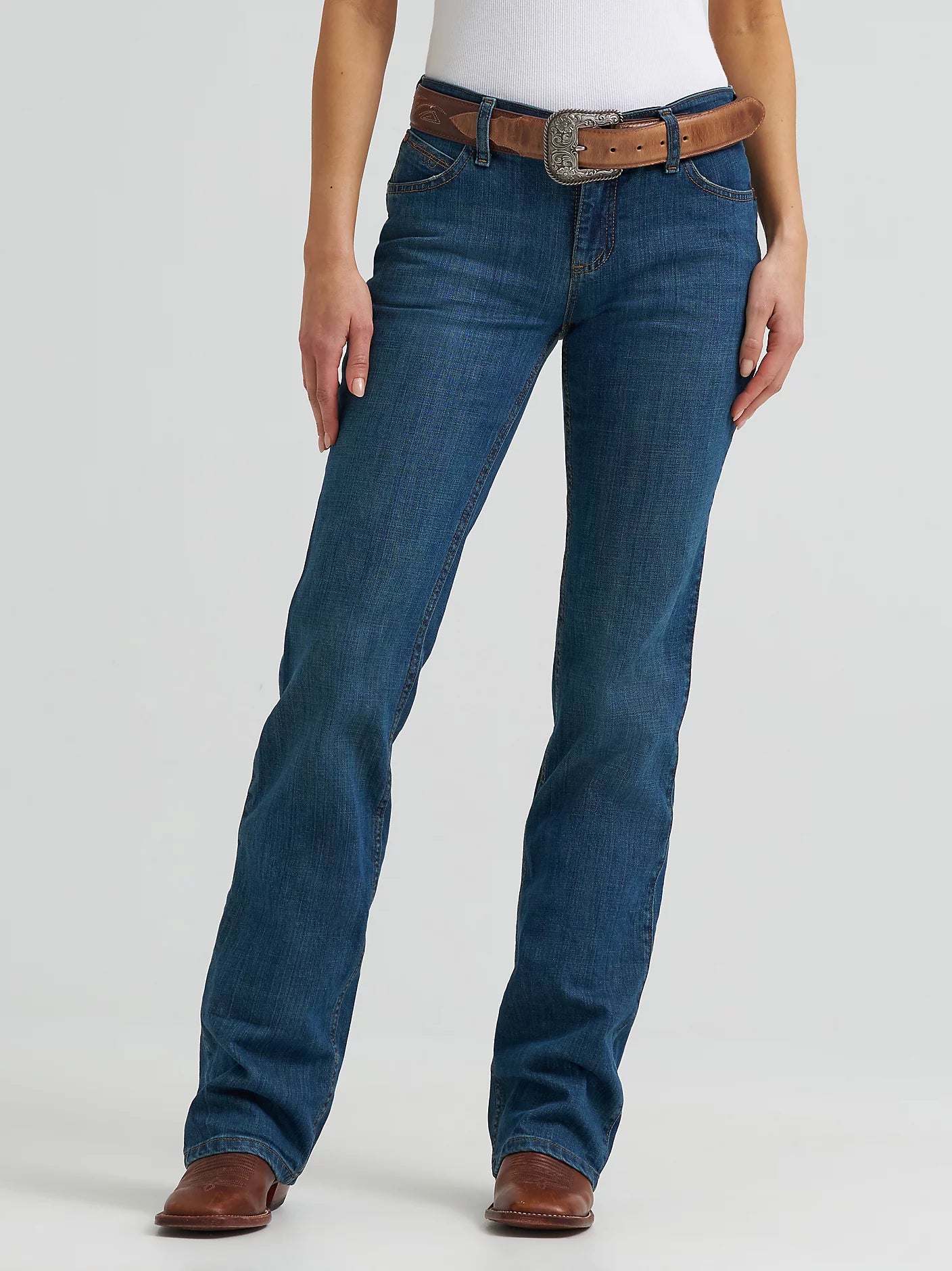 Jean d'équitation Wrangler Q Baby Ultimate pour femme, denim bootcut