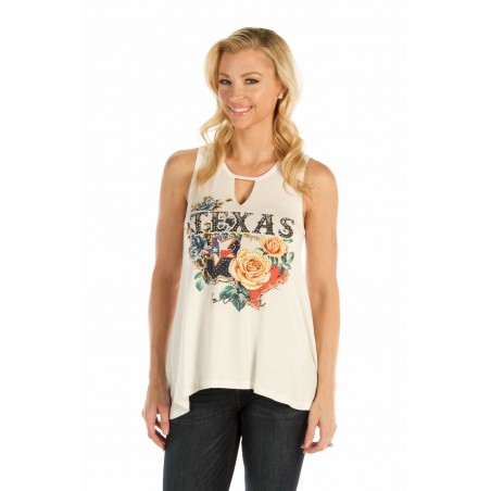 Tank Top - Beige Texas Roses Women - Liberty Wear