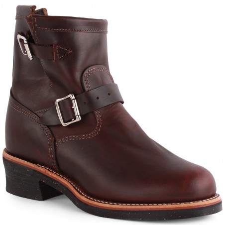 Bottines Moto - Cuir Vachette Bout Rond Semelle Vibram - Chippewa Boots