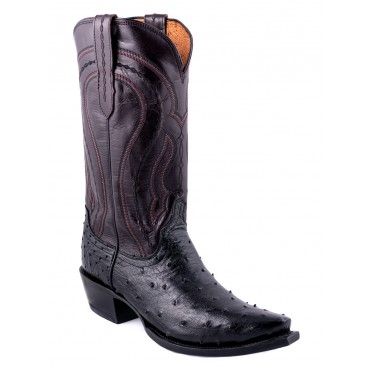 Cowboy Boots - Genuine Caiman Suede Black Snip Toe Men - Lucchese Boots  Color Black Size 7