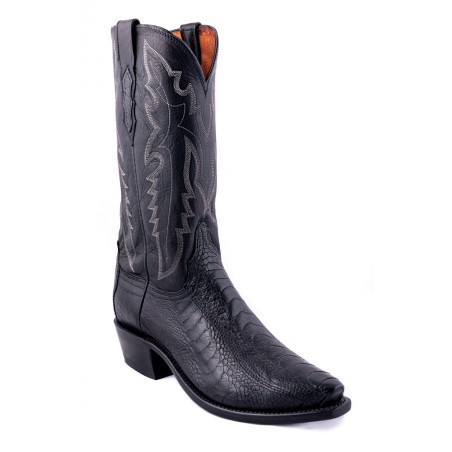 ostrich cowboy boots black