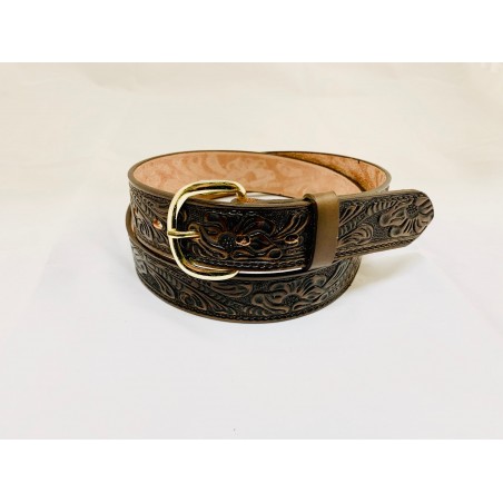 Ceinture - Cuir Vachette Floral Unisexe - Brushy Creek