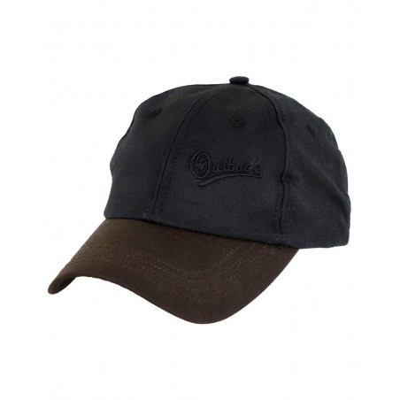 Casquette - Noir Coton Huilé Imperméable - Outback