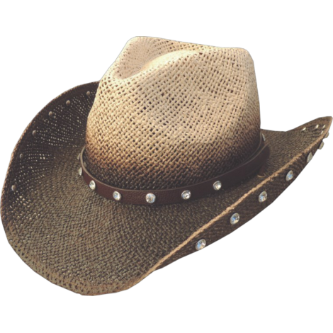 Cowboy Hat - Straw Crystals Two-Toned Women - Dallas Hats Size S