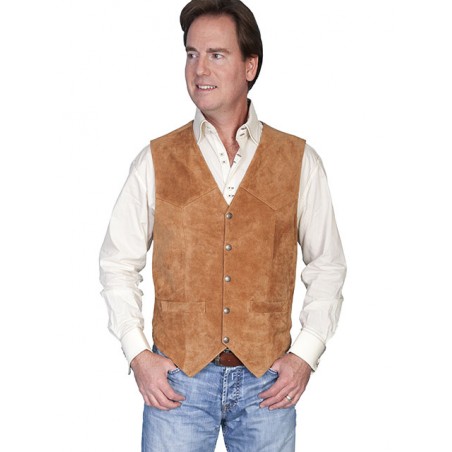 Vest - Suede Leather Men - Scully