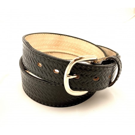 Wide Belt - Cowhide Basket Unisex - Brushy Creek