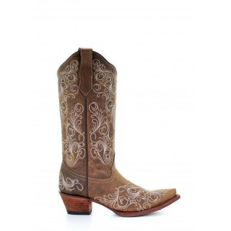 Cowgirl Boots - Cowhide Beige White 