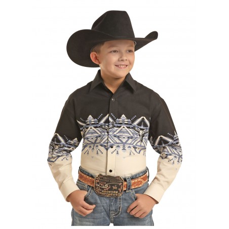 Chemise Western - Motif Aztec Crâne de Vache Enfant - Panhandle