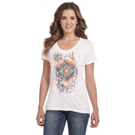 T-shirt - White Free Bird Women - Cowgirl Up