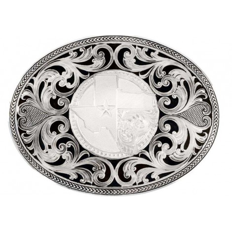 Western Buckle - Square Eagle American Flag - Montana Silversmiths