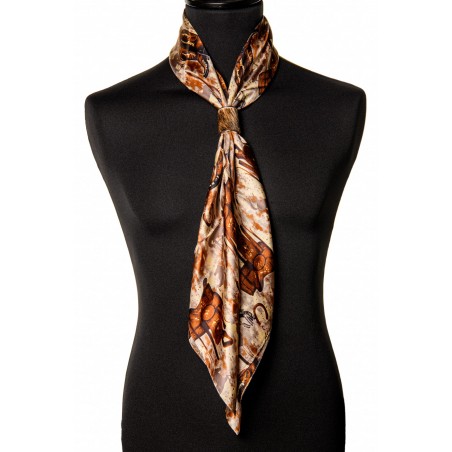 Scarf - Saddle Print Silk - Austin Accent