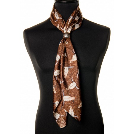 Foulard - Brun Crâne de Vache Soie - Austin Accent