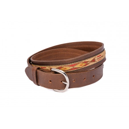 Belt - Cowhide Brown Aztec Unisex - Texas Leather