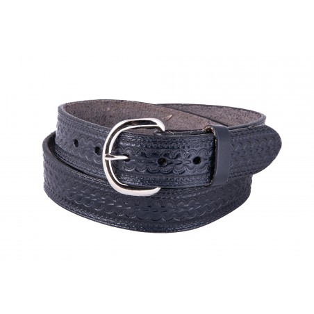 Ceinture - Cuir Vachette Motif Basket Unisexe - Texas Leather