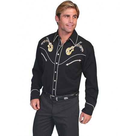 Vintage Western Shirt - Rock'n'Roll Embroidery Men - Scully