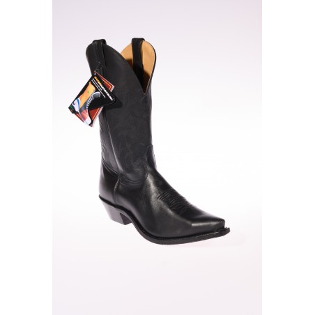 Cowboy Boots - Cowhide Classic Black Snip Toe Men - Boulet Boots