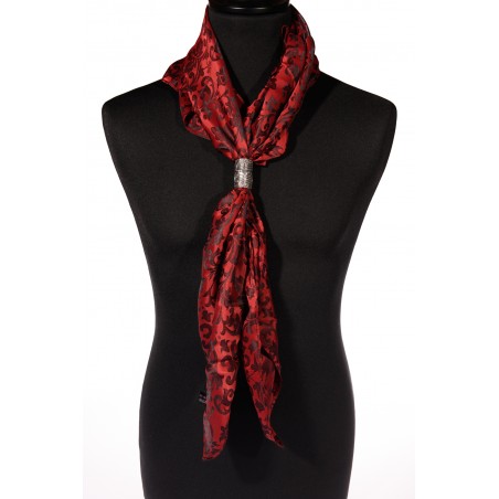 Foulard - Rouge Jacquard Soie - Austin Accent