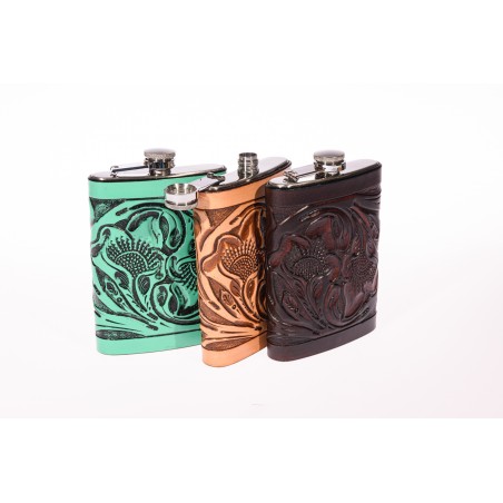 Flasks - Tooled Leather - Austin Accent