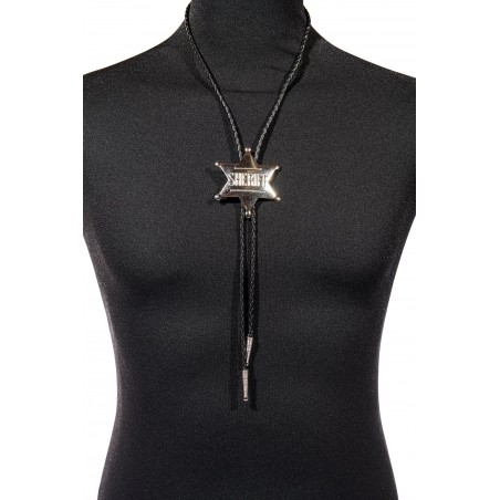 Bolo Tie - Etoile de Sheriff Argent Unisexe - Western Express