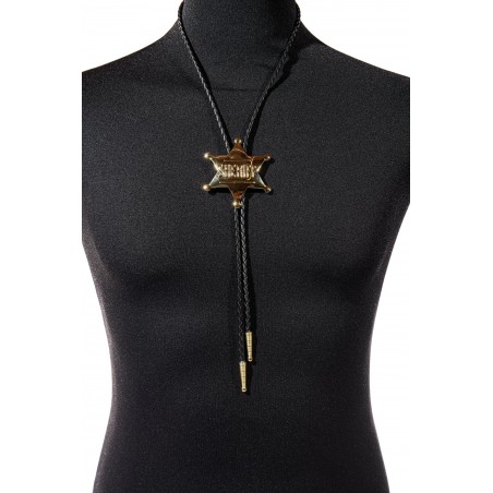 Bolo Tie - Etoile de Sheriff Doré Unisexe - Western Express