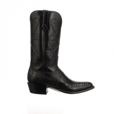 lucchese black lizard boots