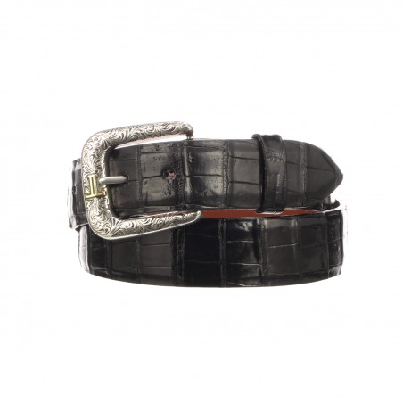 Belt - Genuine Caiman Leather Black Unisex - Lucchese