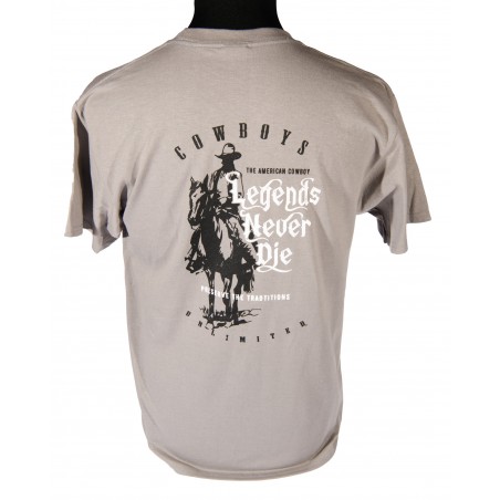 T-shirt - Grey Legends Never Die Print Men - Cowboys Unlimited