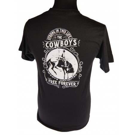 T-shirt - Black Free Forever Print Men - Cowboys Unlimited