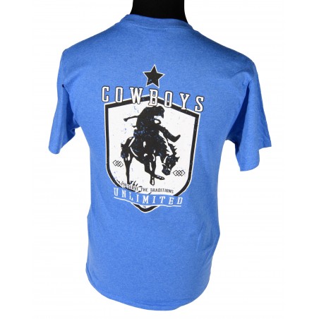 T-shirt - Blue Diamond Bronc Print Men - Cowboys Unlimited