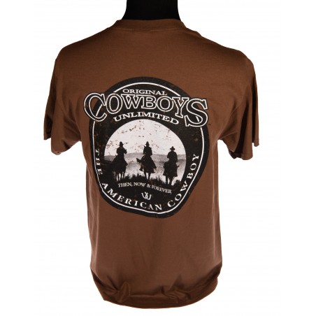 T-shirt - Brown Three Riders Print Men - Cowboys Unlimited