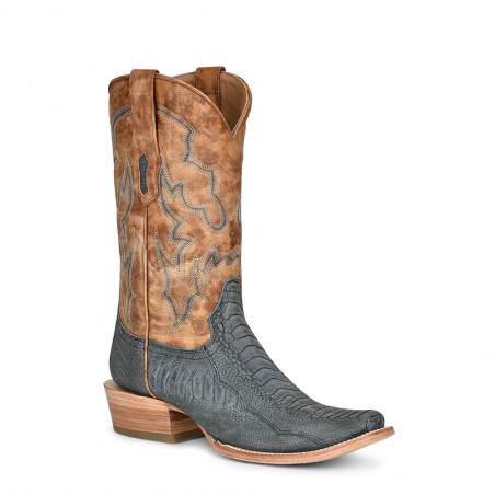 Cowboy Boots - Blue Ostrich Square Toe Men - Corral Boots