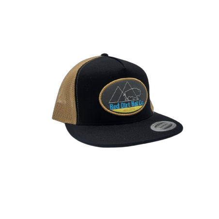 Trucker Cap - Twin Peaks Black Beige Unisex - Red Dirt Hat Co