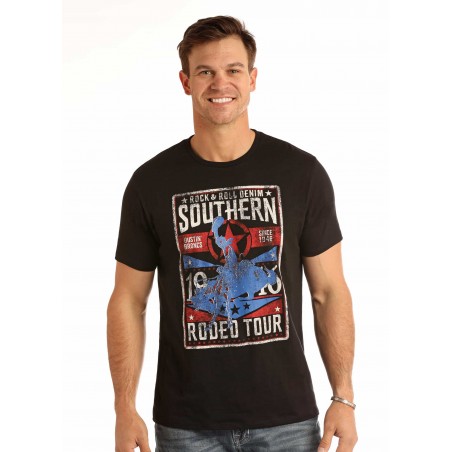 T-shirt - Noir Southern Rodeo Tour Homme - Rock&Roll Cowboy