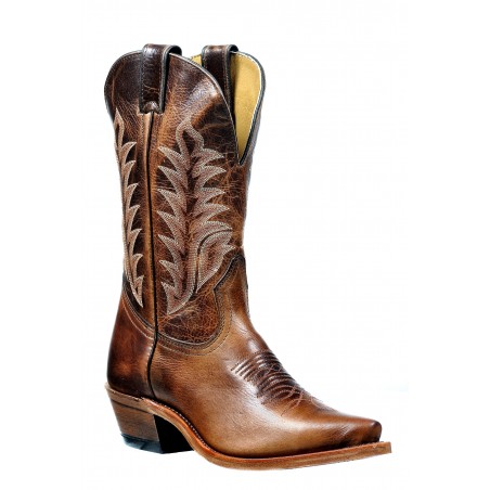 Cowgirl Boots - Cowhide Brown Snip Toe Women - Boulet Boots