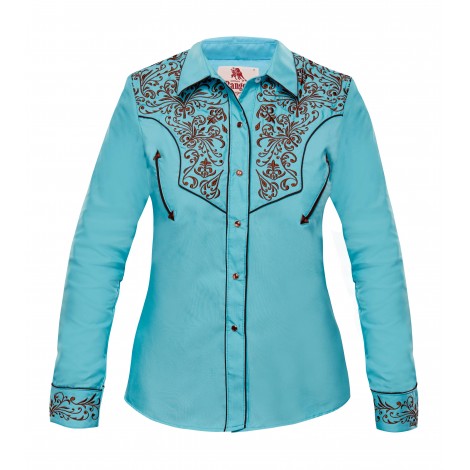 Chemise outlet femme turquoise