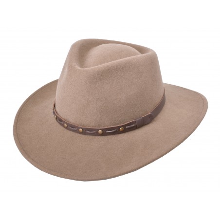 Llano Hat - Beige Wool Felt Unisex - Bigalli Hats