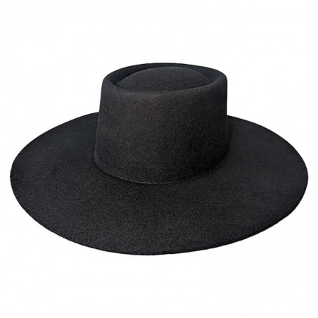 Gambler Hat - Black Fur Felt Unisex - Dallas Hats