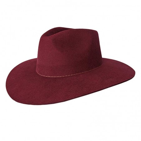 Chapeau de Cowboy - Feutre Bordeaux Femme - Dallas Hats