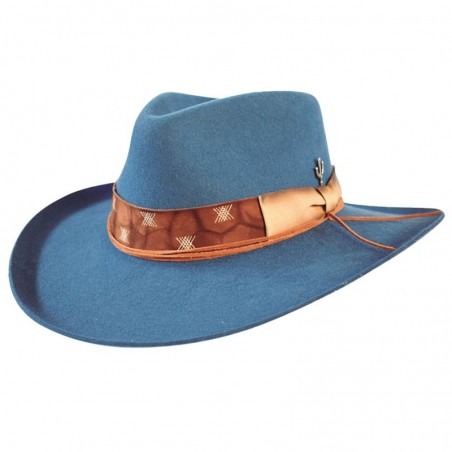 Chapeau de Cowboy - Feutre Bleu Femme - Dallas Hats