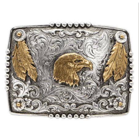 Western Buckle - Rectangle Feathered Eagle Unisex - AndWest