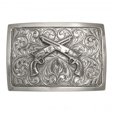 Western Buckle - Rectangle Crossed Pistols Unisex - AndWest