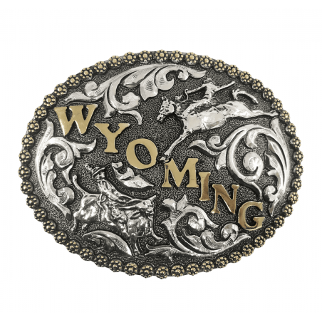 Western Buckle - Oval Wyoming State Unisex - AndWest