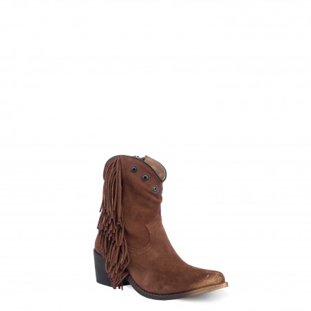 Ankle Boots - Suede Brown Fringes Women - Corral Boots