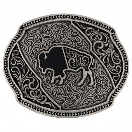 Western Buckle - Black Buffalo Roam - Montana Silversmiths