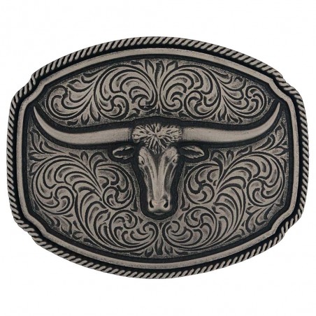 Boucle Western - Longhorn Argentée - Montana Silversmiths