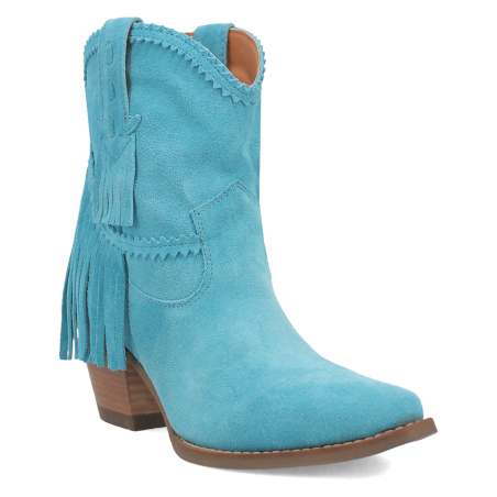 Booties - Suede Blue Fringes Women - Dingo Boots