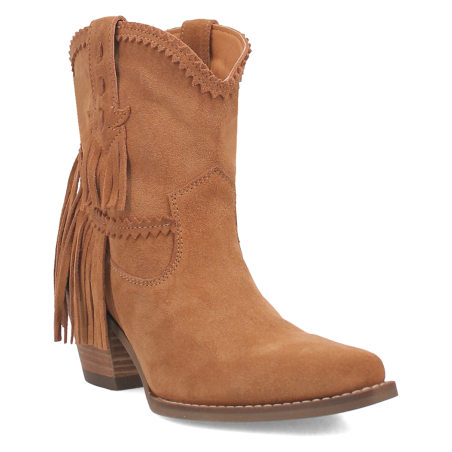 Bottines Western - Cuir Daim Camel Franges Femme - Dingo Boots