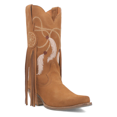 Cowgirl Boots - Suede Camel Fringes Dream Catcher Women - Dingo Boots